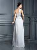A-Linie/Princess-Linie One-Shoulder-Träger Ärmellos Lange Satin Kleider Ball-/Abendkleid