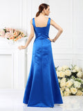 Sheath/Column Straps Sleeveless Long Satin Bridesmaid Dresses Evening Formal Dress Gowns