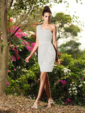 Etui-Linie One-Shoulder-Träger Ärmellos Kurz Chiffon Brautjungfernkleider Cocktailkleid