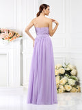 A-Line/Princess Strapless Sash/Ribbon/Belt Sleeveless Long Chiffon Bridesmaid Dresses Evening Prom Dress