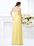 A-Line/Princess Halter Pleats Sleeveless Long Chiffon Bridesmaid Dresses Prom Evening Dress