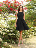A-Line/Princess Bateau Applique Sleeveless Short/Mini Chiffon Bridesmaid Dresses Homecoming Prom Dress