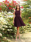 A-Line/Princess Bateau Applique Sleeveless Short/Mini Chiffon Bridesmaid Dresses Homecoming Prom Dress