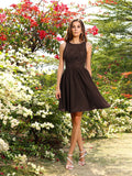 A-Line/Princess Bateau Applique Sleeveless Short/Mini Chiffon Bridesmaid Dresses Homecoming Prom Dress