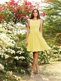 A-Line/Princess Bateau Applique Sleeveless Short/Mini Chiffon Bridesmaid Dresses Homecoming Prom Dress