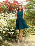 A-Line/Princess Bateau Applique Sleeveless Short/Mini Chiffon Bridesmaid Dresses Homecoming Prom Dress