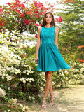 A-Line/Princess Bateau Applique Sleeveless Short/Mini Chiffon Bridesmaid Dresses Homecoming Prom Dress