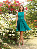 A-Line/Princess Bateau Applique Sleeveless Short/Mini Chiffon Bridesmaid Dresses Homecoming Prom Dress