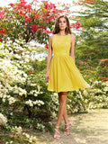 A-Line/Princess Bateau Applique Sleeveless Short/Mini Chiffon Bridesmaid Dresses Homecoming Prom Dress