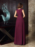 A-Line/Princess Beading Sleeveless Long Chiffon Mother of the Bride Dresses