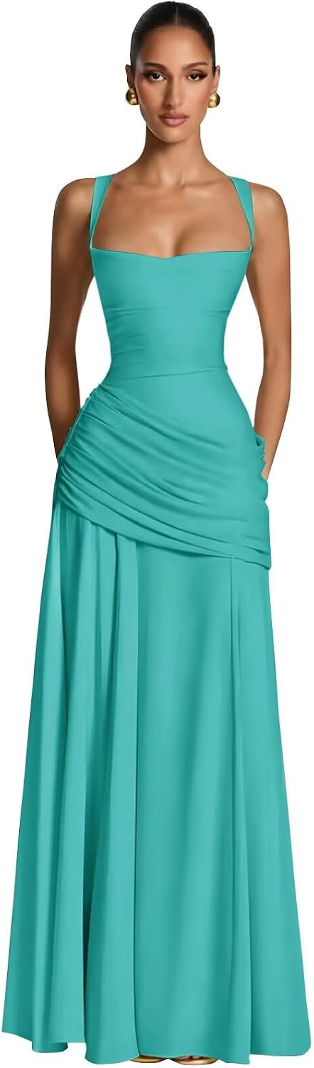 Kingbridal Spaghetti Straps Chiffon Bridesmaid Dresses for Women A-Line Formal Dress