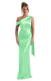 Kingbridal One Shoulder Bridesmaid Dresses for Women Mermaid Satin Formal Evening Maxi Dress