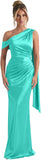 Kingbridal One Shoulder Bridesmaid Dresses for Women Mermaid Satin Formal Evening Maxi Dress