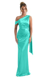 Kingbridal One Shoulder Bridesmaid Dresses for Women Mermaid Satin Formal Evening Maxi Dress