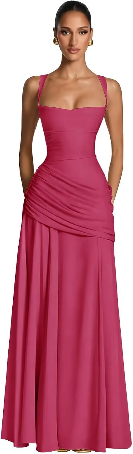 Kingbridal Spaghetti Straps Chiffon Bridesmaid Dresses for Women A-Line Formal Dress
