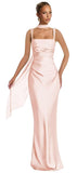Mermaid Bridesmaid Dresses with Scarf 2027 Long Satin Spaghetti Straps Ruched Formal Evening Party Dress for Women