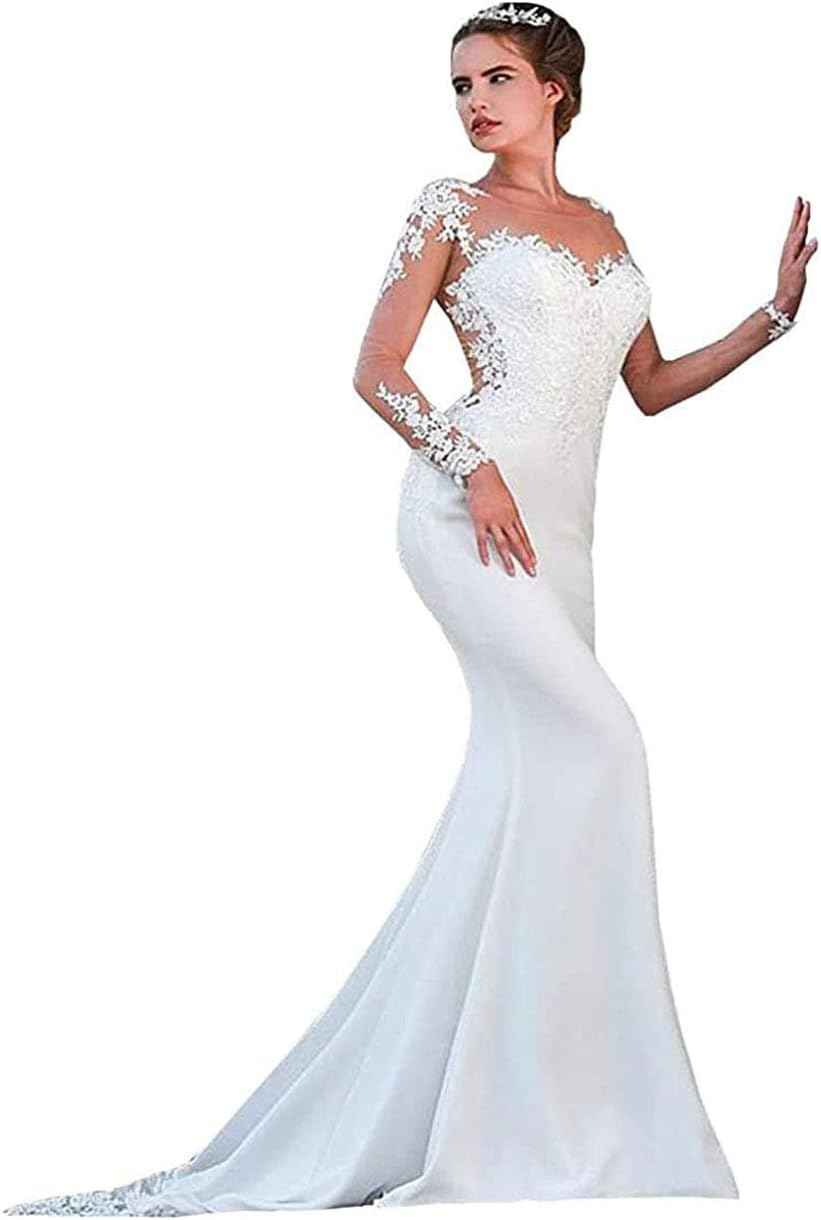 Vestidos de novia bohemios de encaje de manga larga para playa 2026 