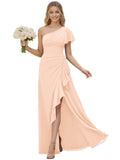 One Shoulder Chiffon Bridesmaid Dresses for Women 2026 A-line Formal Dress