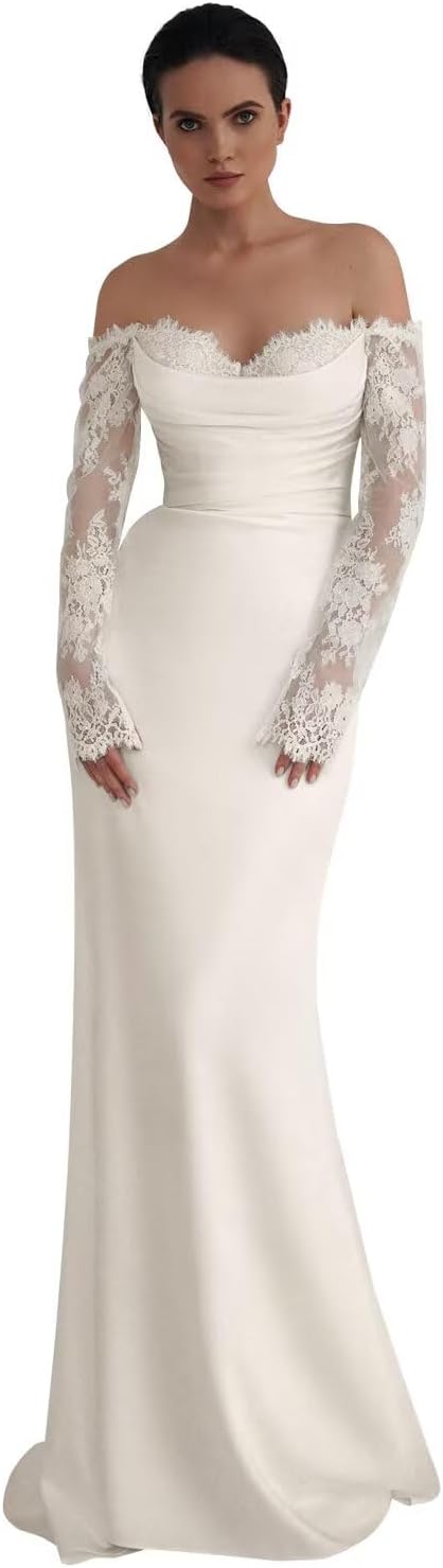 Kingbridal Gowns Lace Appliques Wedding Dresses for Bride Long V Neck Tulle Chiffon A-line Sleeveless Bridal Ball Gown for Women