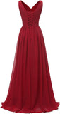 V Neck Chiffon Bridesmaid Dresses for Wedding 2027 Long Pleated Sleeveless Formal Prom Evening Gowns with Slit