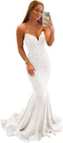 Vestido de fiesta con tirantes finos y lentejuelas, vestido de noche de sirena brillante con abertura, vestidos largos para mujer 2024 
