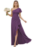 One Shoulder Chiffon Bridesmaid Dresses for Women 2026 A-line Formal Dress