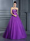 Ballkleid Trägerlos Ärmellos Lang Taft Quinceanera Kleider Ballkleider
