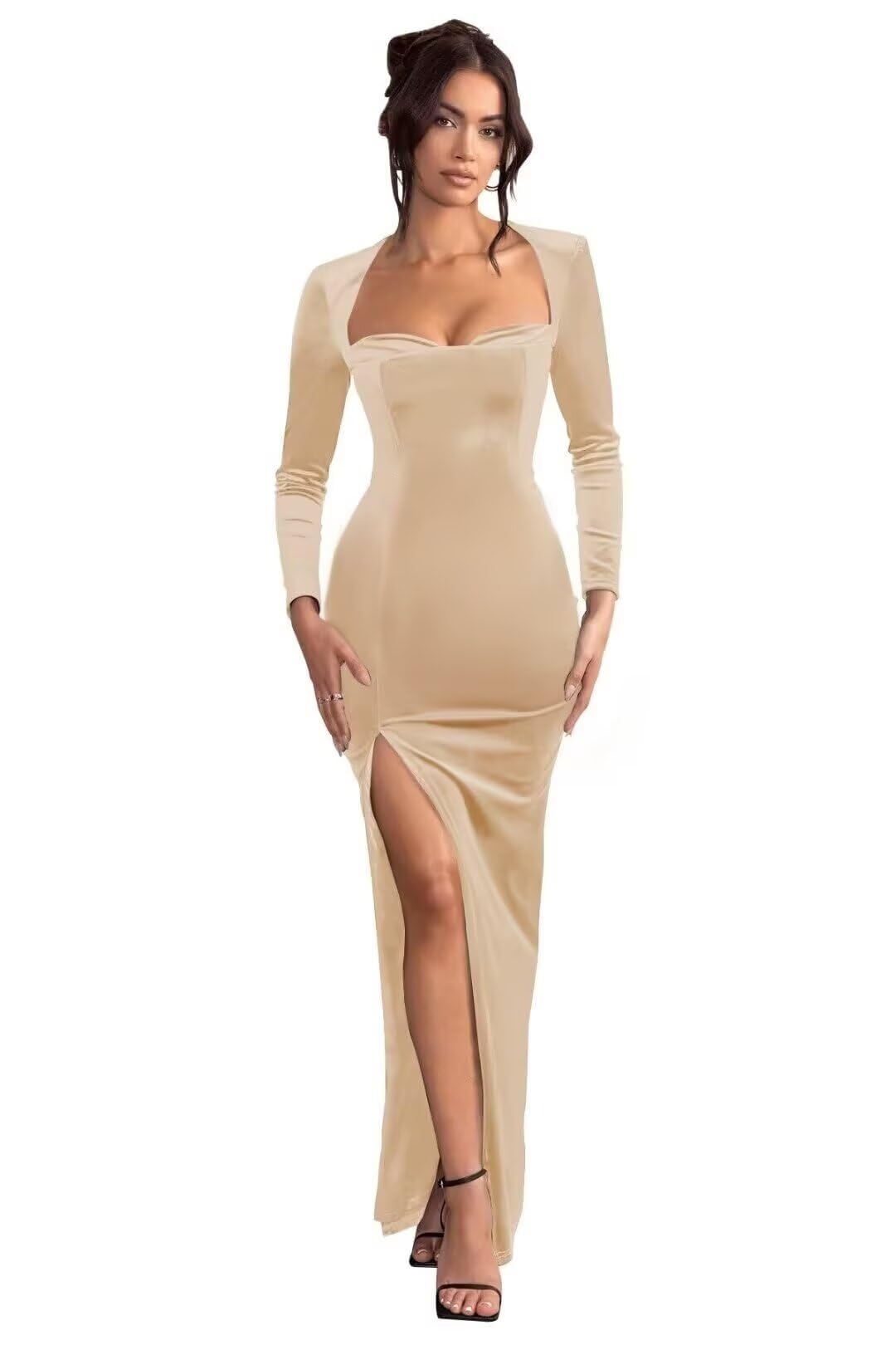 Long Sleeve Mermaid Bridesmaid Dresses for Wedding 2027 Long Velvet Tight Prom Formal Evening Party Gown with Slit