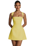 Satin Homecoming Dresses for Teens Square Neck Short Prom Dress Pleated A Line Corset Mini Cocktail Party Gown