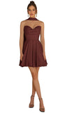 Strapless Homecoming Dresses for Teens 2026 Chiffon Short Prom Dress with Scarf A-line Pleated Cocktail Party Gown