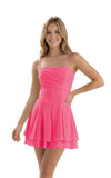 Spaghetti Straps Chiffon Homecoming Dresses for Teens Short 2026 Tiered Ruffle Square Neck Mini Cocktail Gowns