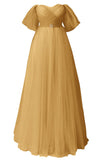 Glitter Tulle Prom Dresses Off The Shoulder Sweetheart Puffy Long Evening Gowns for Women 2027