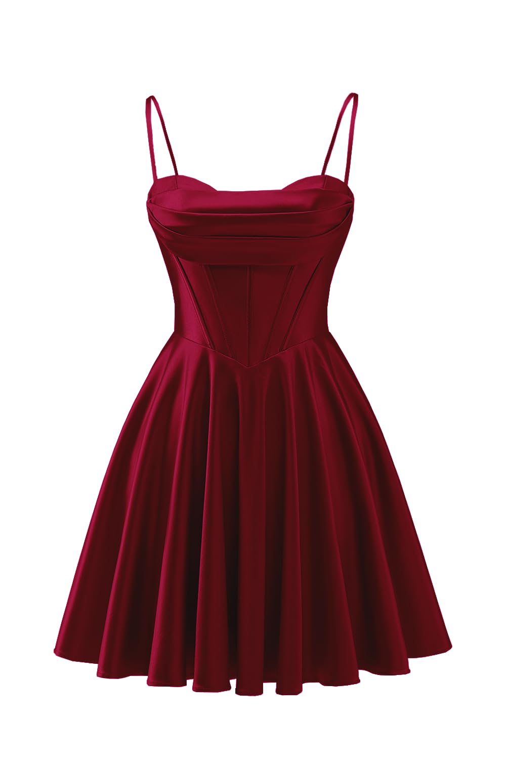 Spaghetti Straps Satin Homecoming Dresses for Teens Ruched Corset Short Prom Party Gowns Dress