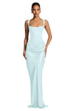 Mermaid Satin Prom Dresses for Women 2026 Spaghetti Strap Formal Dress Ruched Corset Evening Party Gowns