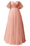 Glitter Tulle Prom Dresses Off The Shoulder Sweetheart Puffy Long Evening Gowns for Women 2027