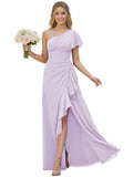 One Shoulder Chiffon Bridesmaid Dresses for Women 2026 A-line Formal Dress