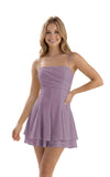Spaghetti Straps Chiffon Homecoming Dresses for Teens Short 2026 Tiered Ruffle Square Neck Mini Cocktail Gowns