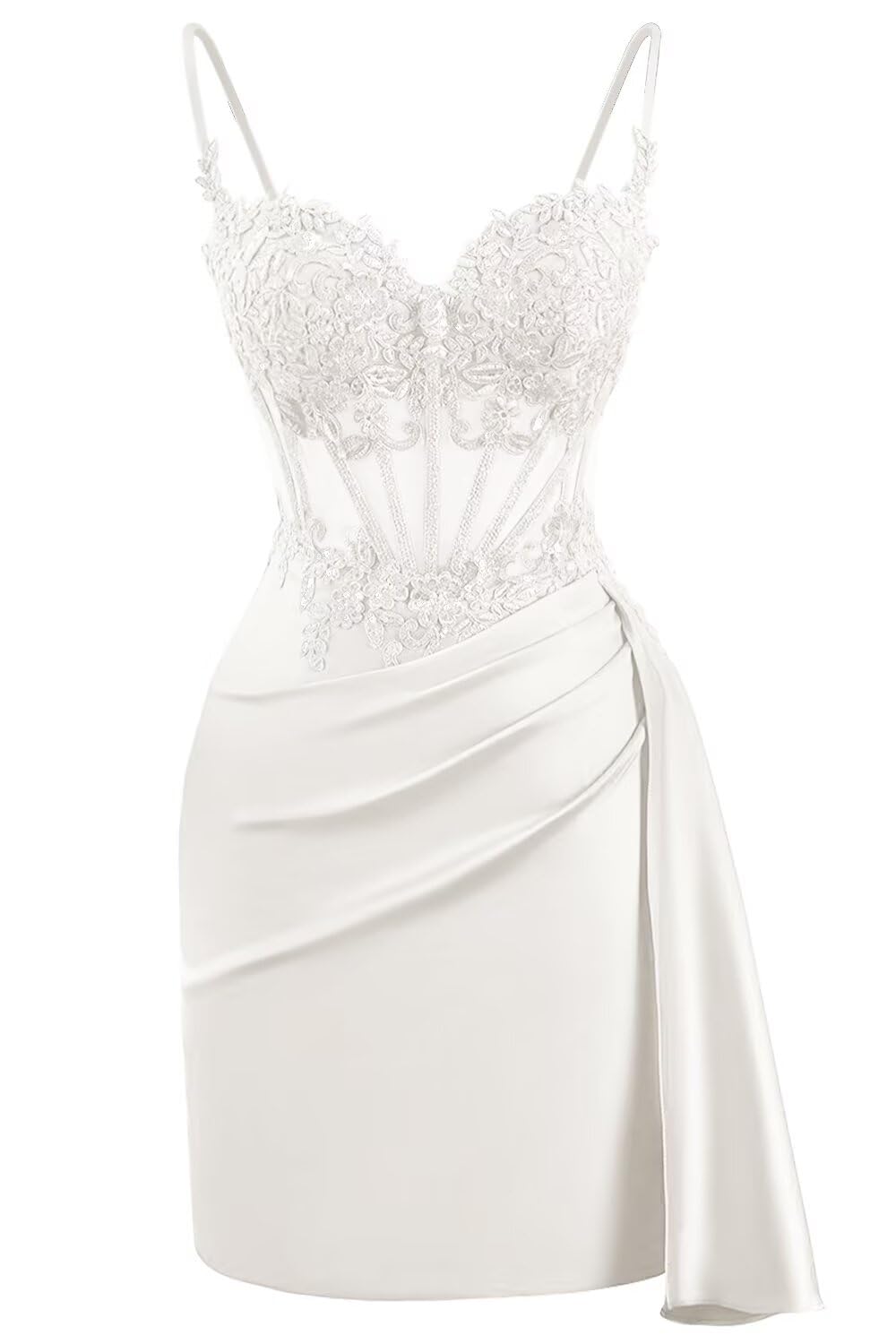 Lace Satin Homecoming Dresses for Teens 2027 Short Prom Dress Spaghetti Straps Corset Cocktail Formal Evening Gowns