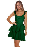 Jacquard Ruffles Homecoming Dresses for Teens Tight Short Prom Gowns Mini Formal Cocktail Party Dress