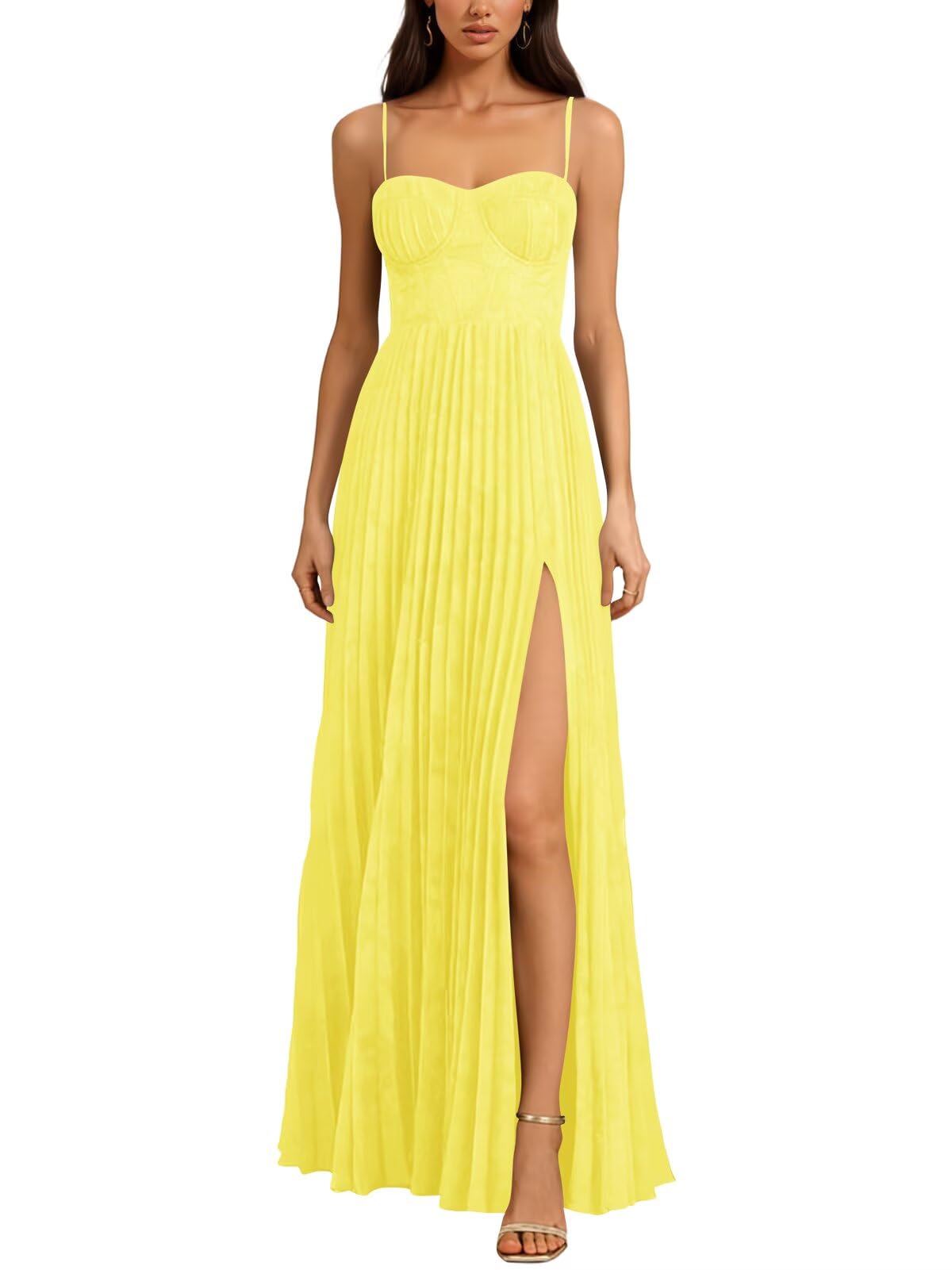 Long Floral Dress for Women Wedding Guest Dress Formal Pleated Prom Dresses 2027