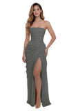 Kingbridal Strapless Chiffon Bridesmaid Dresses for Women Long Mermaid Prom Dress