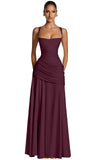 Kingbridal Spaghetti Straps Chiffon Bridesmaid Dresses for Women A-Line Formal Dress