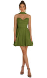 Strapless Homecoming Dresses for Teens 2026 Chiffon Short Prom Dress with Scarf A-line Pleated Cocktail Party Gown