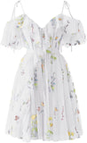 Vestidos de fiesta cortos de tul con bordado floral para mujer, vestidos formales para adolescentes 
