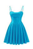 Spaghetti Straps Satin Homecoming Dresses for Teens Ruched Corset Short Prom Dresses 2026