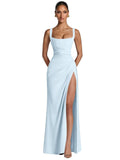 Kingbridal Mermaid Bridesmaid Dresses for Women Square Neck Formal Dress with Slit