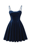 Spaghetti Straps Satin Homecoming Dresses for Teens Ruched Corset Short Prom Dresses 2026