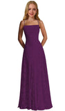 Lace Floral Junior Bridesmaid Dresses Long Spaghetti Strap Prom Dress for Teens Formal Gown Flower Girls Dress