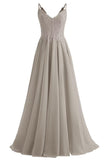 Lace Bridesmaid Dresses for Wedding with Slit Spaghetti Straps Chiffon Aline Formal Evening Party Gowns