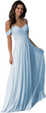 Schulterfreies Chiffon-Brautjungfernkleid mit Taschen für die Hochzeit 